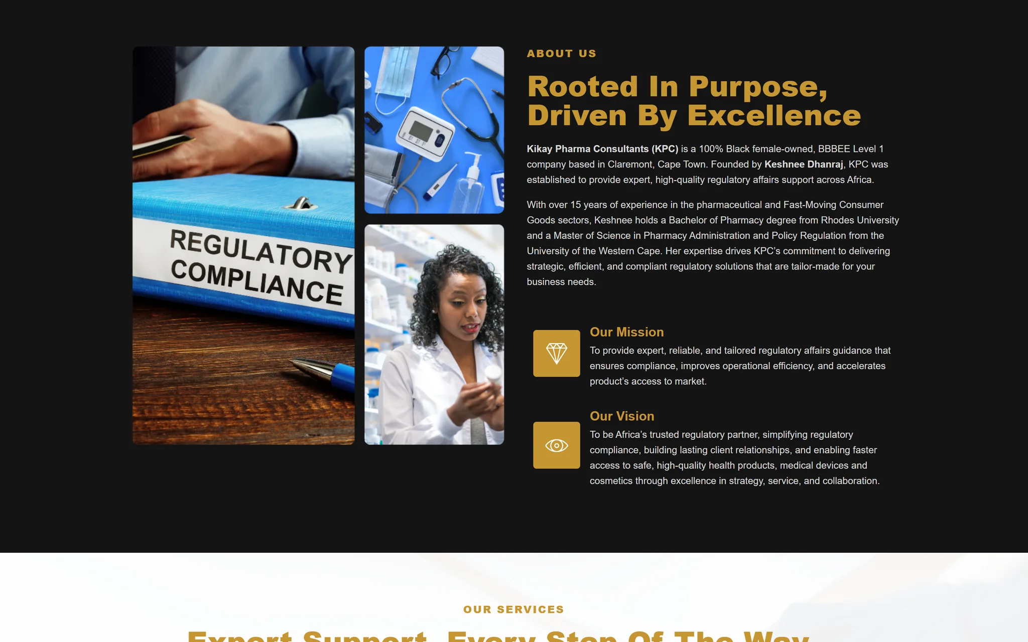 Live company introduction with regulatory-compliance photographs